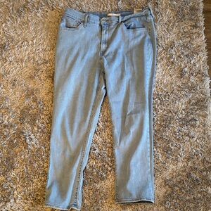 Levi's Sky Blue Striped Ankle Jeans